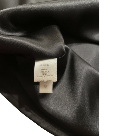 Express Design Studio Black Silk Tie-Neck Blouse – Size Small - Picture 9 of 9